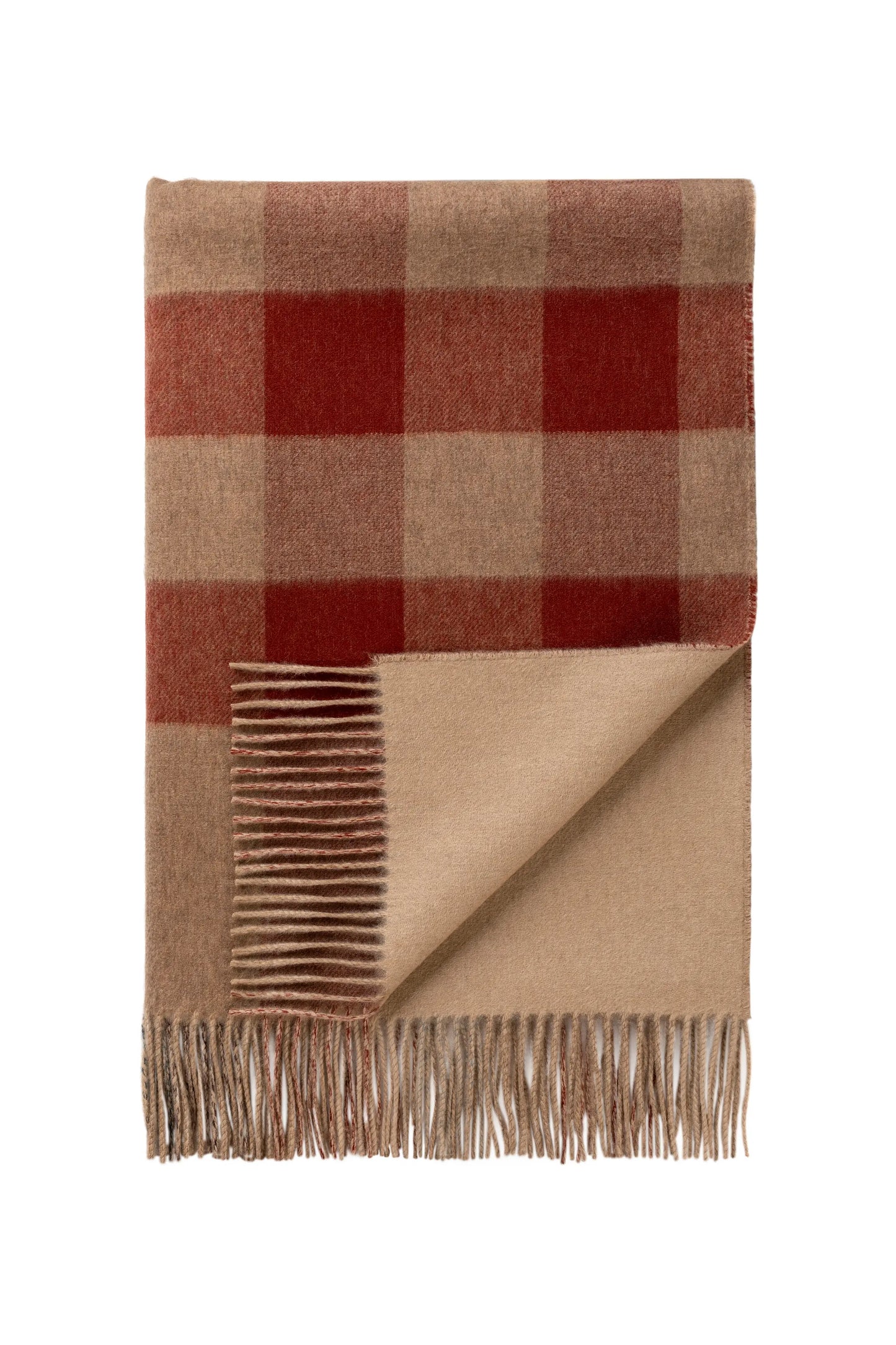 2025 Johnstons of Elgin Interiors Collection Rowan Check Reversible Cashmere Throw on a white background  WA000013RU7605ONE