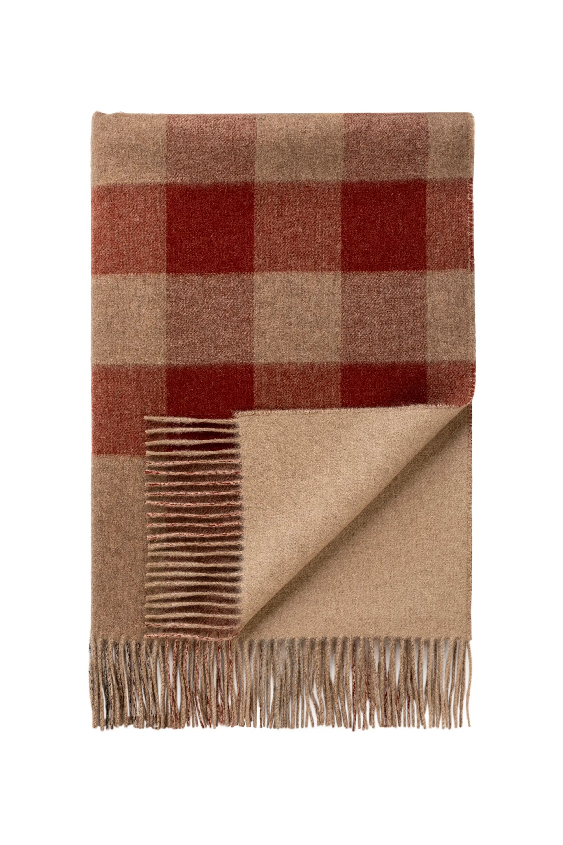 2025 Johnstons of Elgin Interiors Collection Rowan Check Reversible Cashmere Throw on a white background  WA000013RU7605ONE
