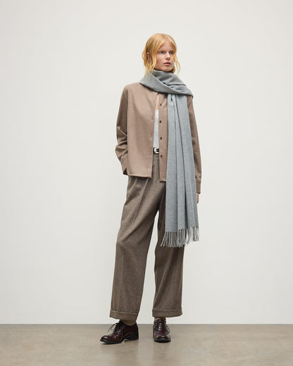 JOHNSTONS OF ELGIN CLASSIC CASHMERE STOLE LIGHT GREY 100% CASHMERE WA000056HA0200N/A