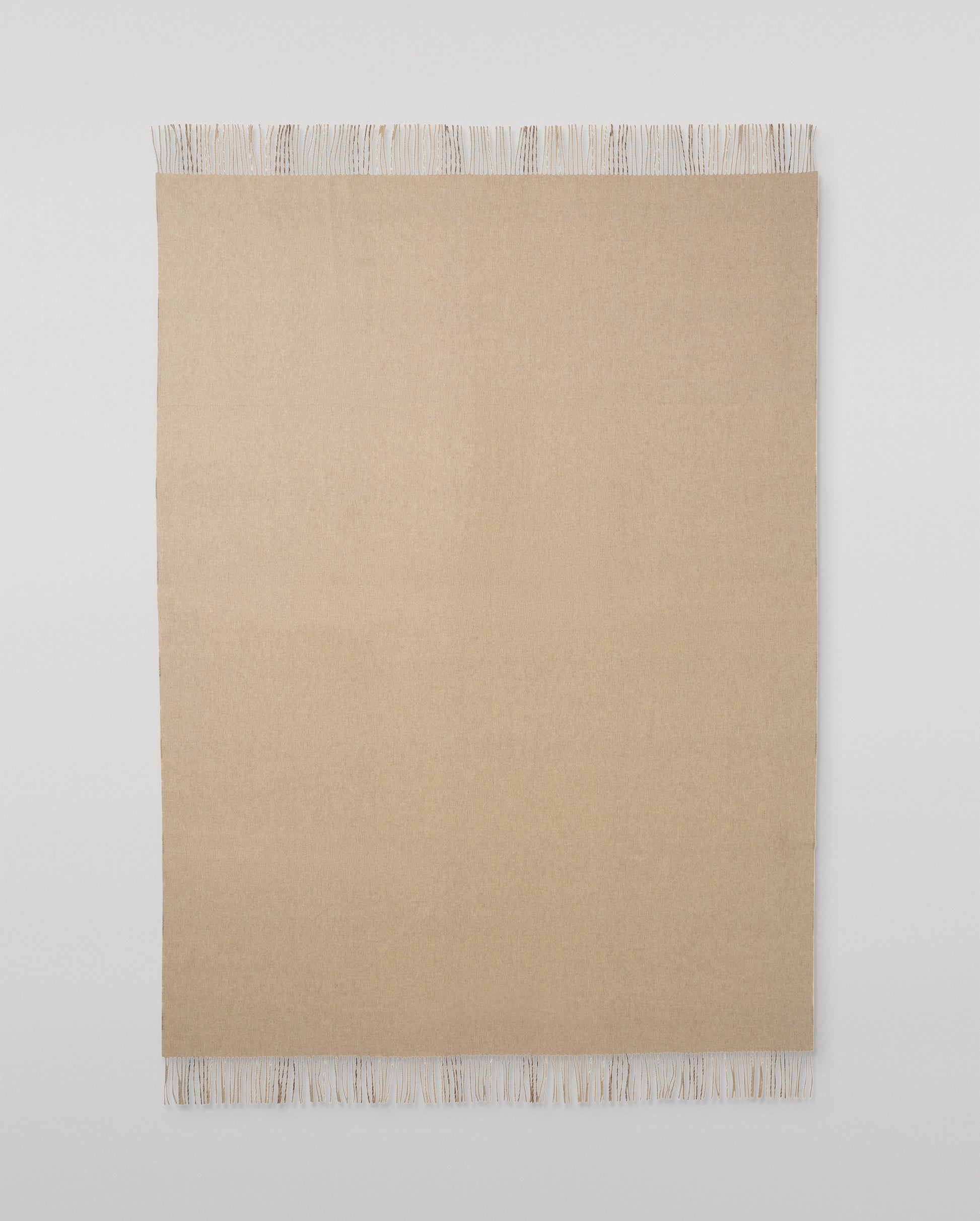 Johnstons of Elgin Natural Mackellar Reclaimed Cashmere Blanket, Reversible, with fringe finish WA002657RU7823ONE