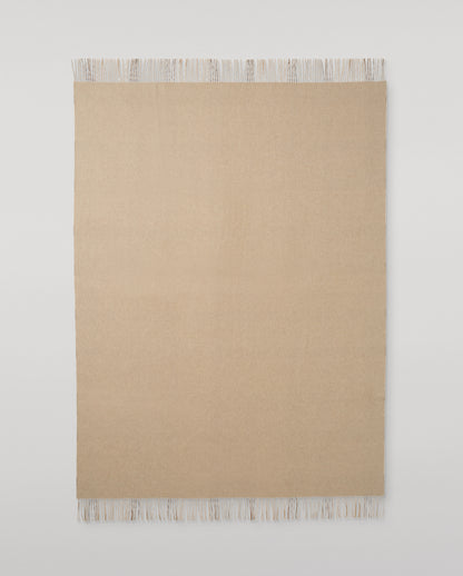 Johnstons of Elgin Natural Mackellar Reclaimed Cashmere Blanket, Reversible, with fringe finish WA002657RU7823ONE