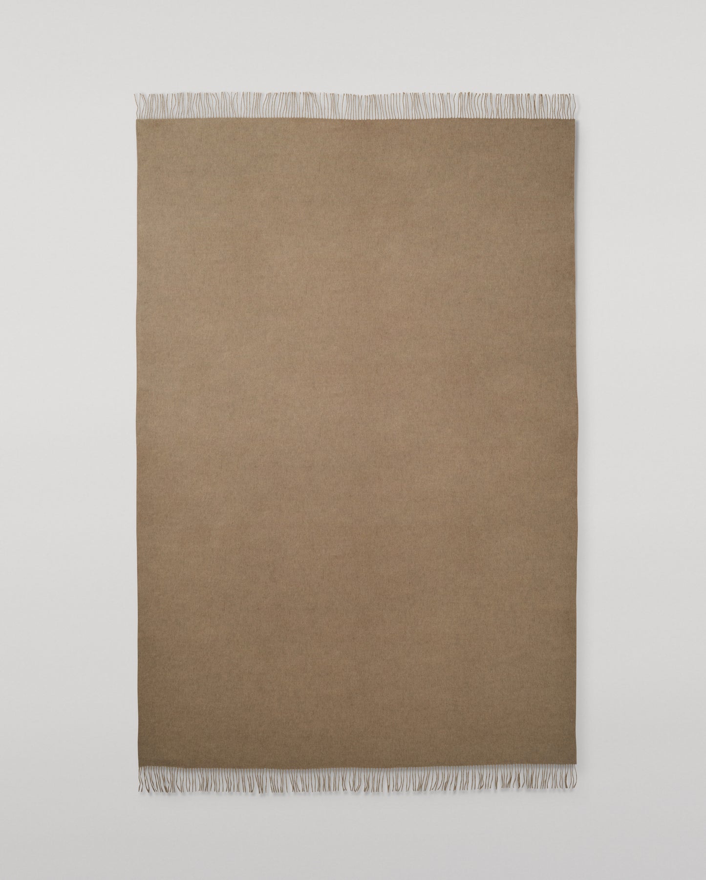 Johnstons of Elgin Interiors Collection Otter & Oatmeal Reversible Cashmere Bed Throw on a white background  WA001374RU7621ONE