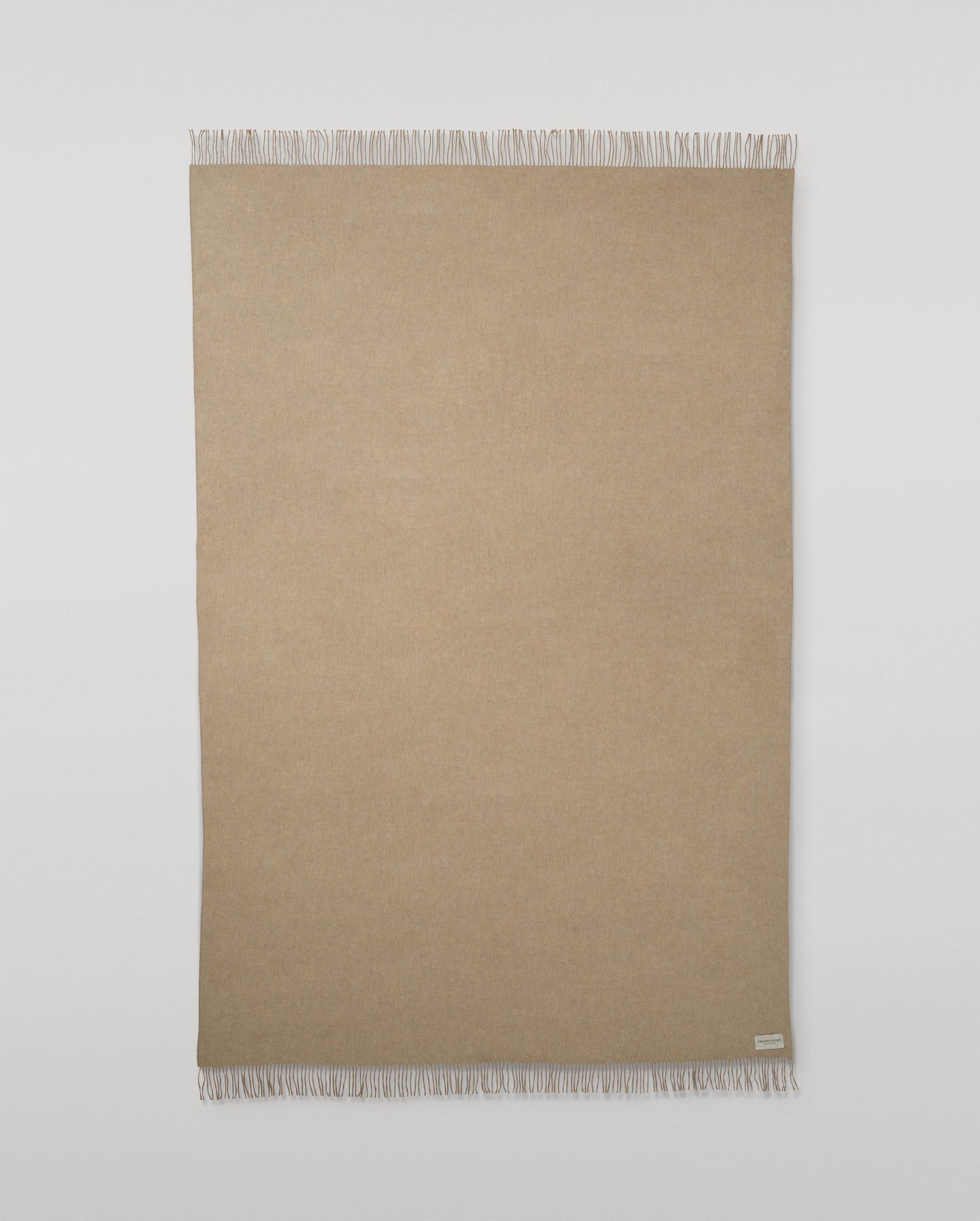Johnstons of Elgin Interiors Collection Otter & Oatmeal Reversible Cashmere Bed Throw on a white background  WA001374RU7621ONE