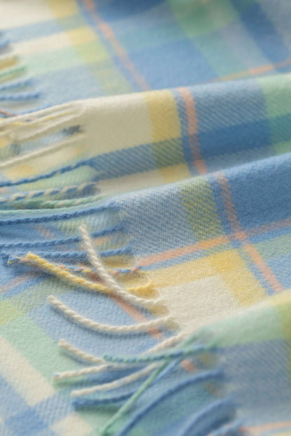 Johnstons of Elgin 2024 Baby Blanket Collection Blue Green Check Cashmere Baby Blanket WA001954RU7474ONE