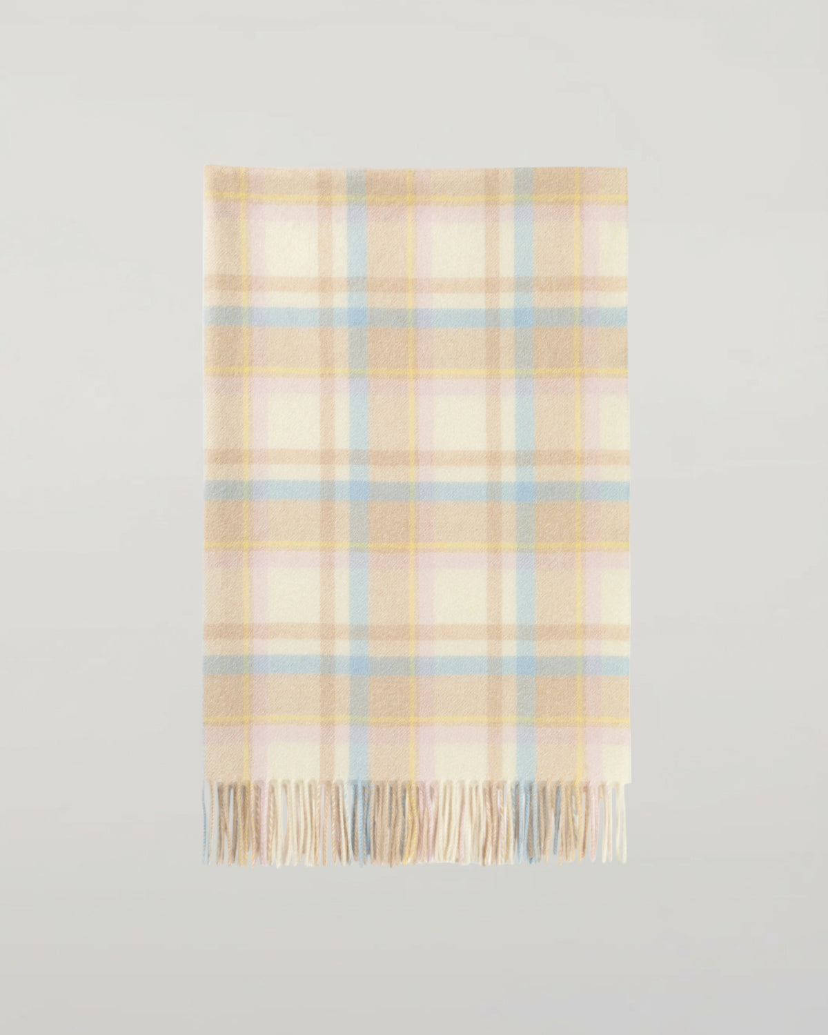 Johnstons of Elgin 2024 Baby Blanket Collection Natural Check Cashmere Baby Blanket WA001954RU7476ONE