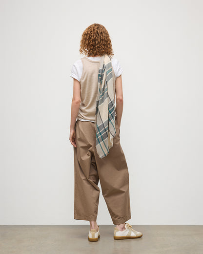 JOHNSTONS OF ELGIN ORTON CRAMMED TARTAN SCARF NEUTRAL 100% CASHMERE WA002447RU7702ONE