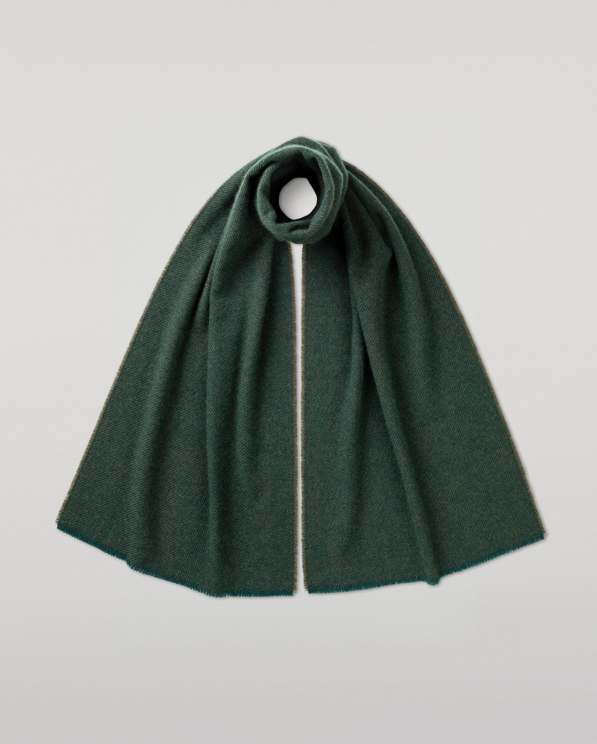 JOHNSTONS OF ELGIN CASHMERE MOUNTAIN TWILL SCARF GREEN 100% CASHMERE WA002645RU7806ONE