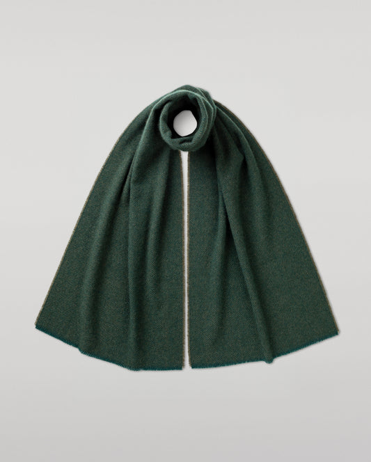 JOHNSTONS OF ELGIN CASHMERE MOUNTAIN TWILL SCARF GREEN 100% CASHMERE WA002645RU7806ONE