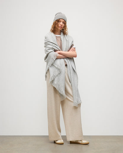 Johnstons of Elgin Yarrow Cashmere Blanket in Light Grey WA002652RU7807ONE