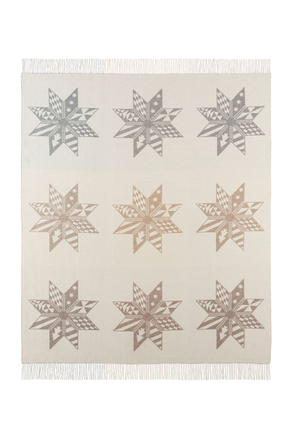 Johnstons of Elgin Christmas Star Cashmere Blanket in natural shades WA002158RU7618ONE