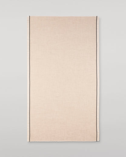 JOHNSTONS OF ELGIN IVES CHEVRON BORDER SCARF NATURAL 100% CASHMERE WA002446RU7701ONE