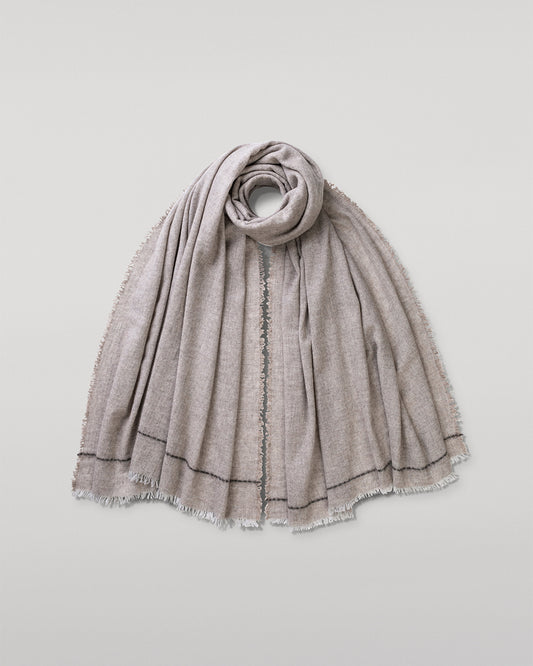 JOHNSTONS OF ELGIN USAN SEMI PLAIN SCARF NATURAL 100% CASHMERE WA002550RU7719ONE