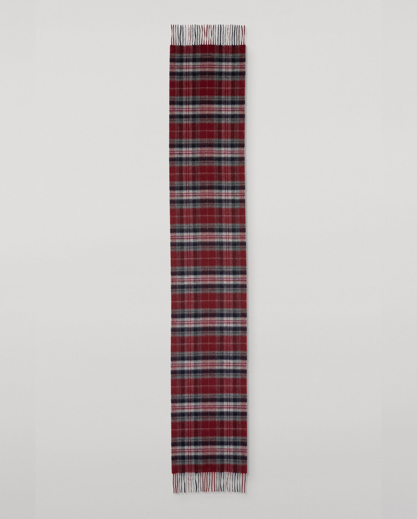 JOHNSTONS OF ELGIN CASHMERE VINTAGE CHECK SCARF DARK RED 100% CASHMERE WA002634RU7779ONE
