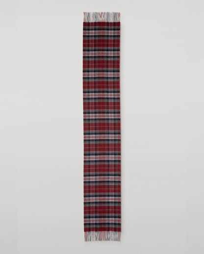 JOHNSTONS OF ELGIN CASHMERE VINTAGE CHECK SCARF DARK RED 100% CASHMERE WA002634RU7779ONE