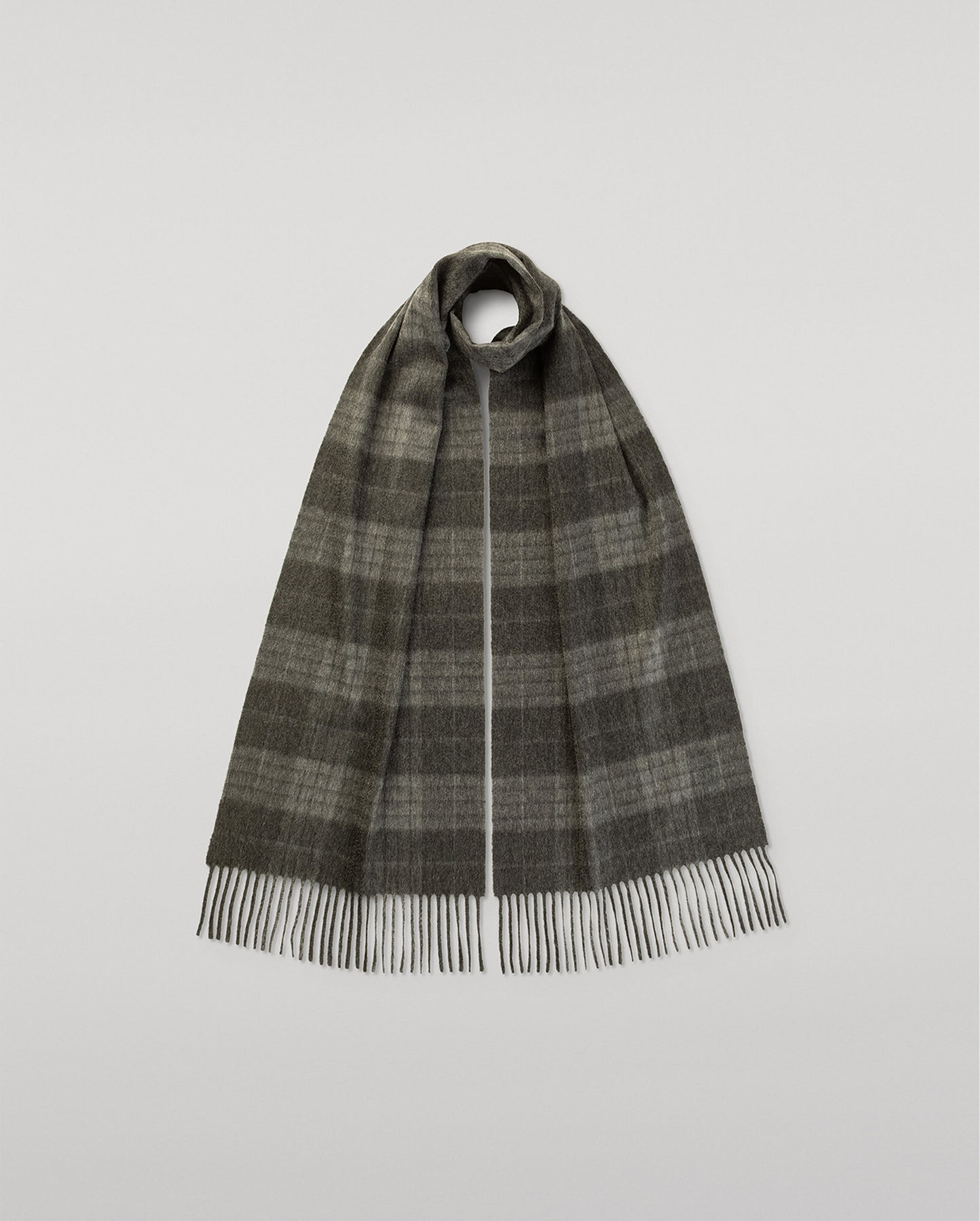 JOHNSTONS OF ELGIN CASHMERE VINTAGE CHECK SCARF GREY 100% CASHMERE WA002634RU7780ONE
