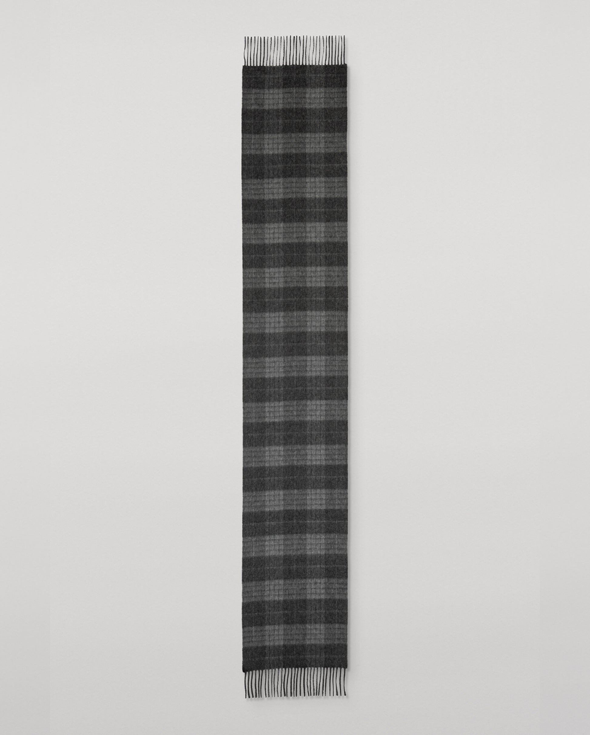 JOHNSTONS OF ELGIN CASHMERE VINTAGE CHECK SCARF GREY 100% CASHMERE WA002634RU7780ONE