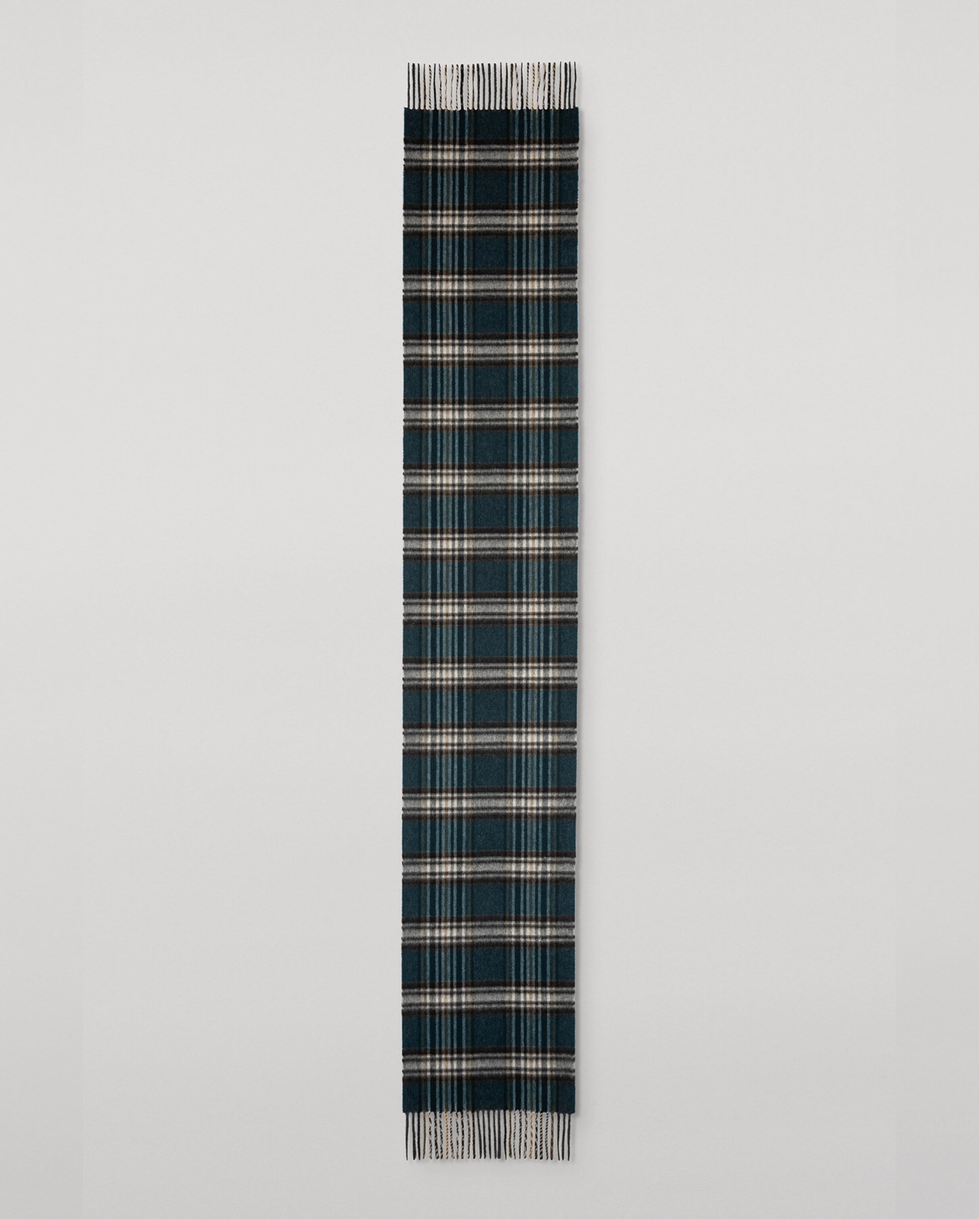 JOHNSTONS OF ELGIN CASHMERE VINTAGE CHECK SCARF BOTTLE GREEN 100% CASHMERE WA002634RU7781ONE