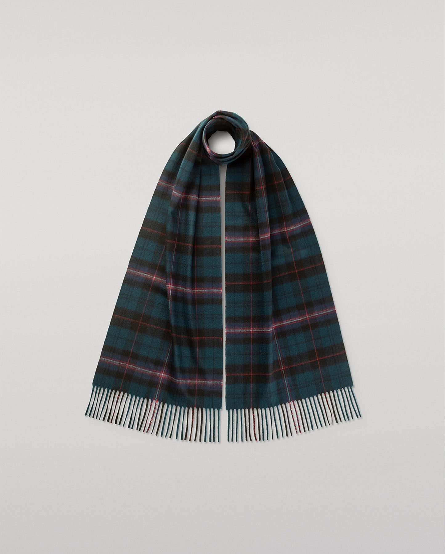 JOHNSTONS OF ELGIN CASHMERE PLAID SCARF BOTTLE GREEN 100% CASHMERE WA002634RU7790ONE
