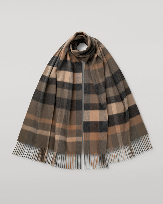 JOHNSTONS OF ELGIN CASHMERE MULTI CHECK SCARF 100% CASHMERE WA002635RU7754ONE