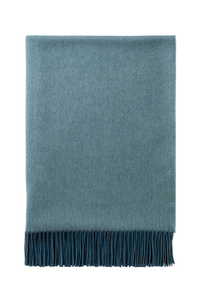 2025 Johnstons of Elgin Interiors Collection Seascape & Navy Ombré Cashmere Throw on a white background  WA000055RU7686ONE