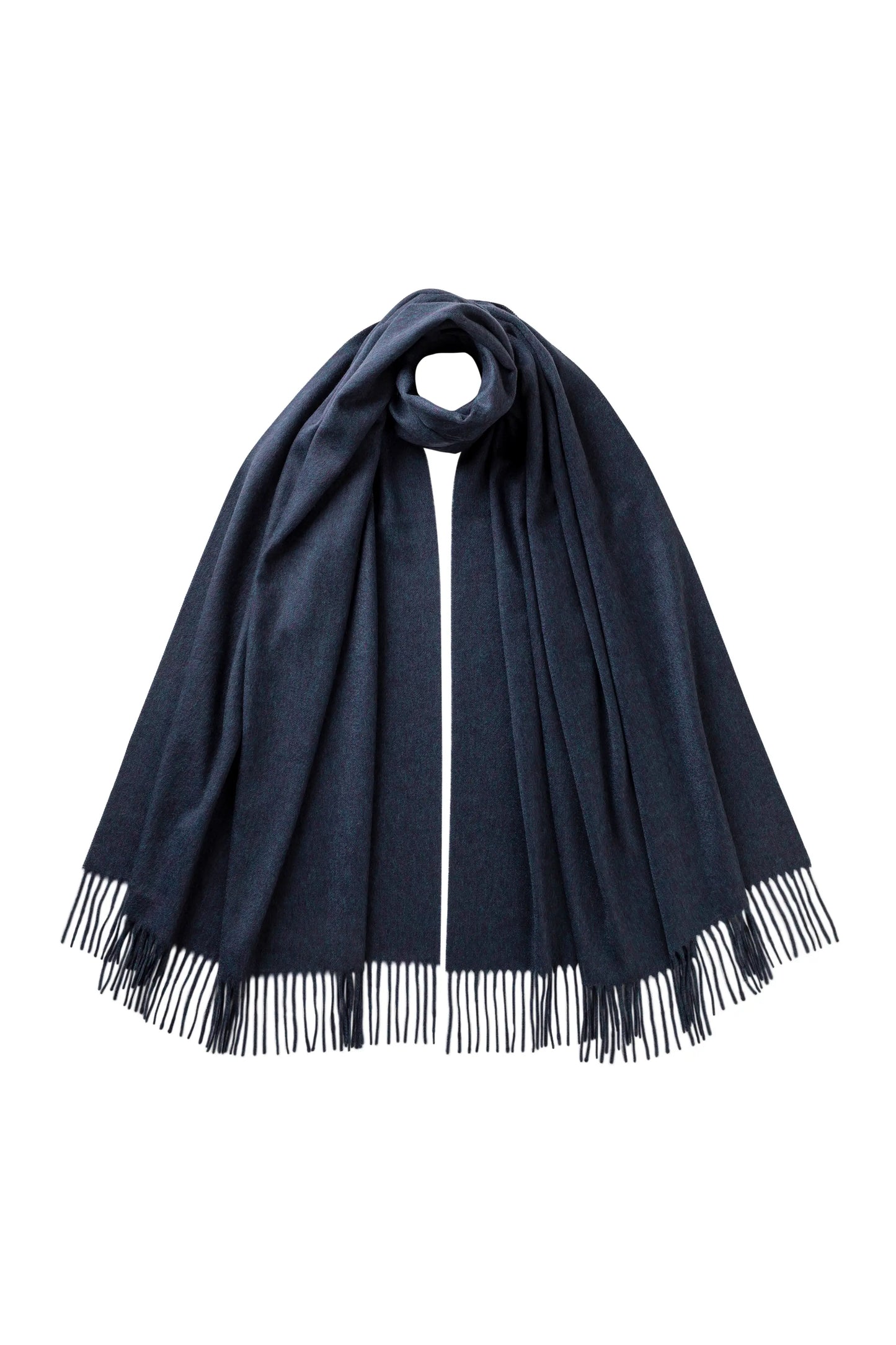 Johnstons of Elgin AW25 Woven Accessories Heather Navy Plain Cashmere Stole WA000056HD7311ONE