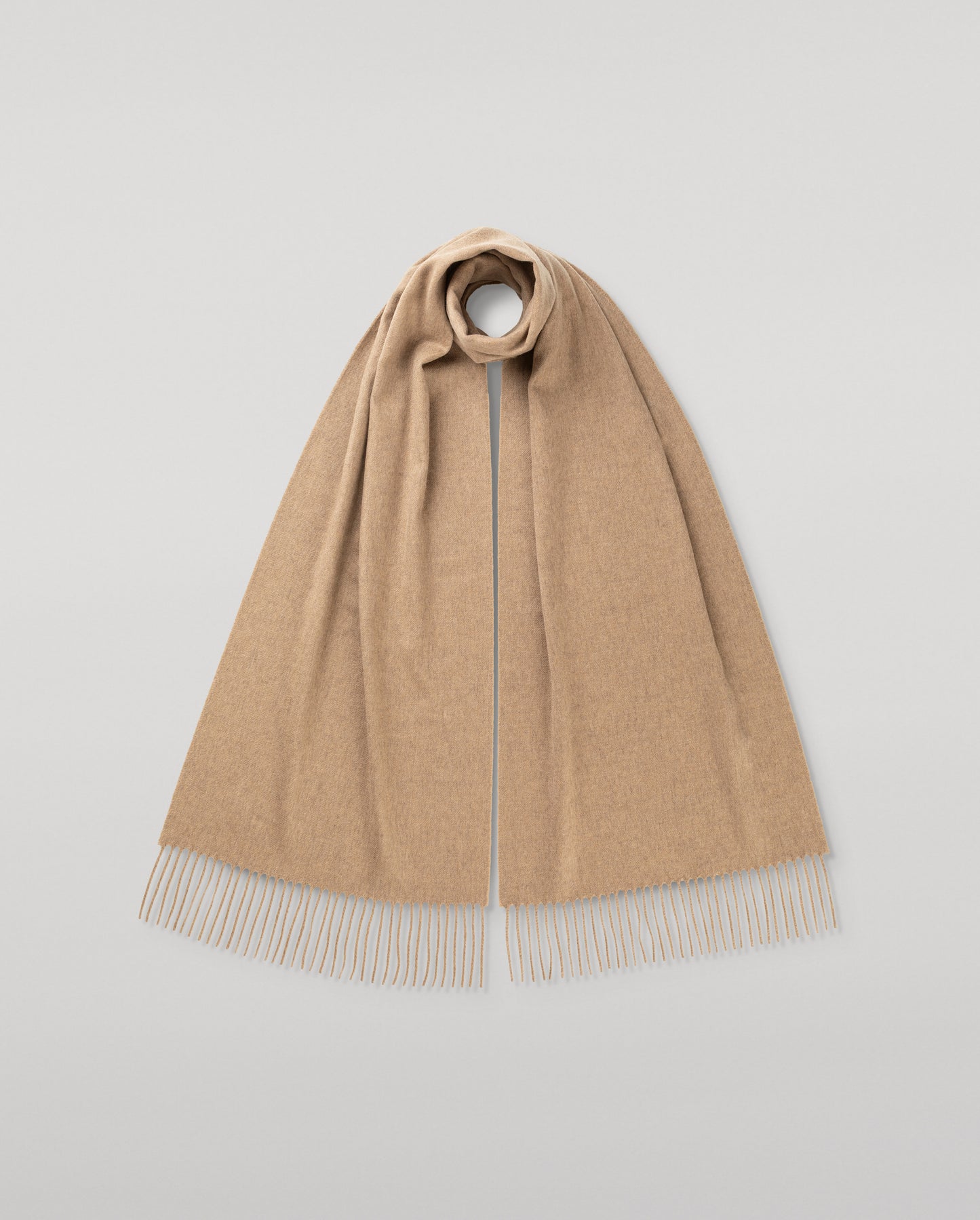 JOHNSTONS OF ELGIN CLASSIC CASHMERE WIDE SCARF LIGHT BROWN 100% CASHMERE WA000057HB0333ONE