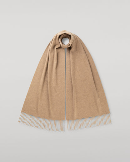JOHNSTONS OF ELGIN CLASSIC CASHMERE WIDE SCARF LIGHT BROWN 100% CASHMERE WA000057HB0333ONE