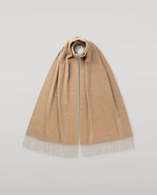 JOHNSTONS OF ELGIN CLASSIC CASHMERE WIDE SCARF LIGHT BROWN 100% CASHMERE WA000057HB0333ONE
