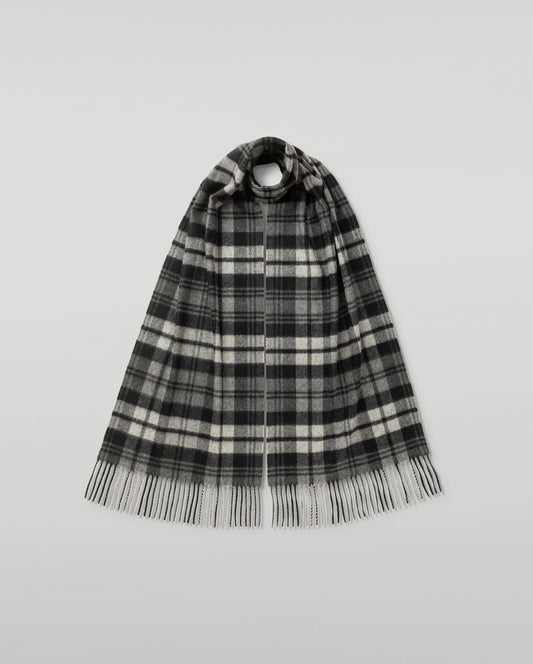 JOHNSTONS OF ELGIN WIDE CSAHMERE SCARF IN GREY WATCH DRESS STEWART WA000057KU0176ONE