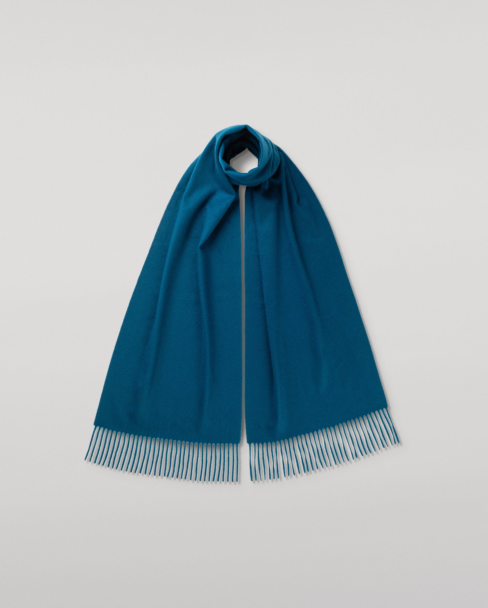 JOHNSTONS OF ELGIN CLASSIC CASHMERE WIDE SCARF BLUE 100% CASHMERE WA000057SD5123ONE
