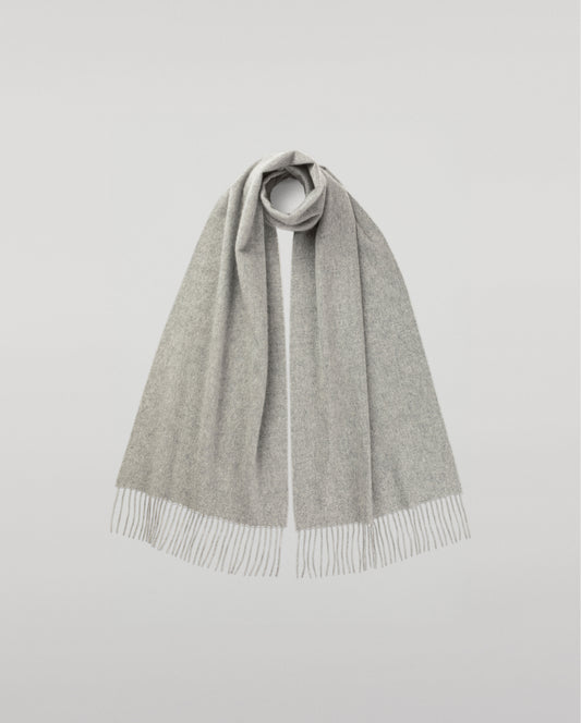 Johnstons of Elgin Woven Accessory Light Grey Wide Cashmere Scarf WA000057HA0200ONE