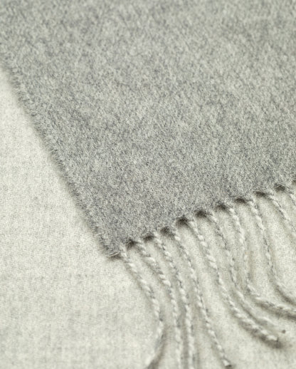 JOHNSTONS OF ELGIN CASHMERE CONTRAST REVERSIBLE STOLE GREY 100% CASHMERE WA000585RU7785ONE
