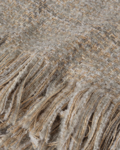 Johnstons of Elgin Luxury textured Throw in Natural, 82% Cashmere 10% Silk 8% Alpaca Johnstons of Elgin Luxury Texture Throw in Peat Brown and Navy, 82% Cashmere 10% Silk 8% Alpaca WB002930RU7834ONE
