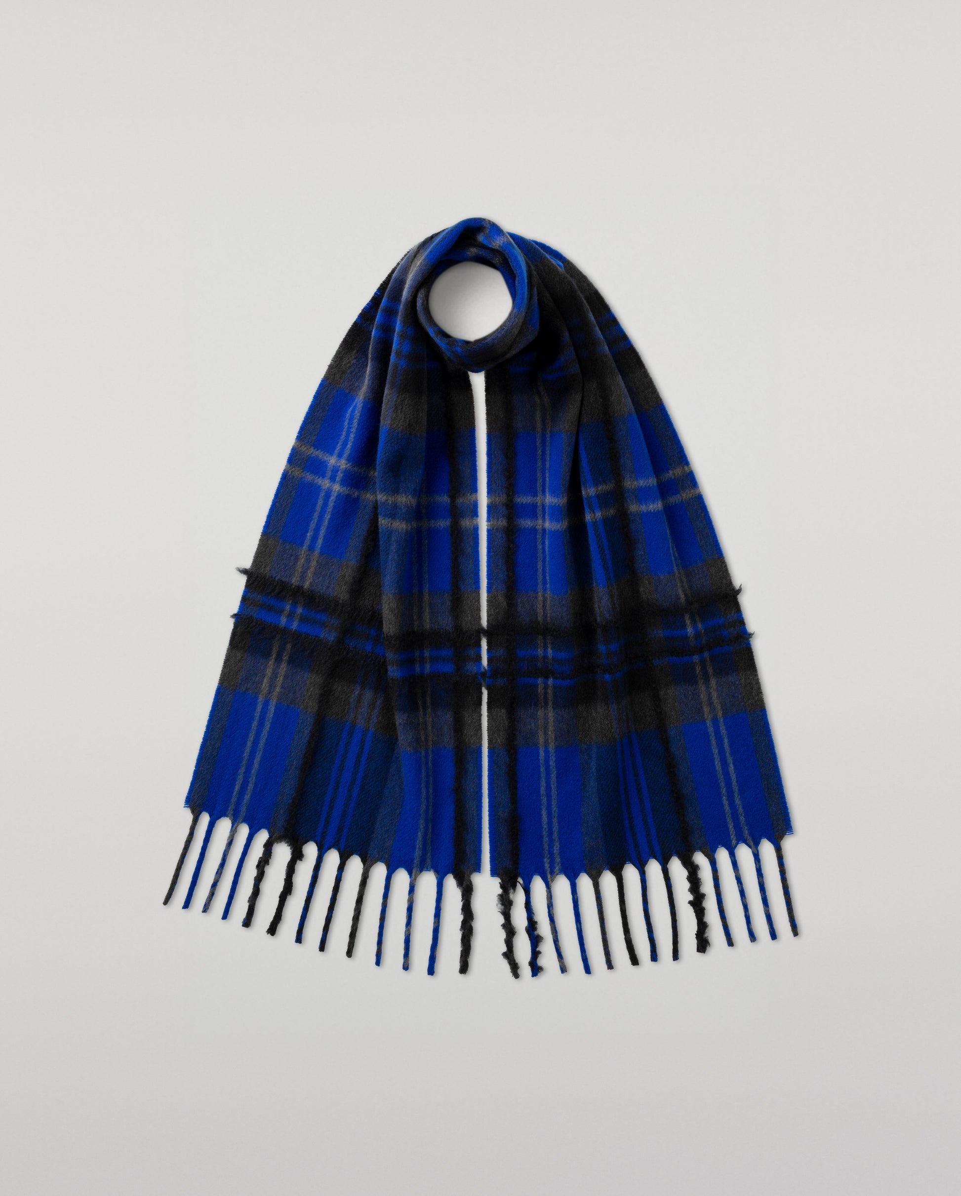 JOHNSTONS OF ELGIN MACH TARTAN SCARF BLUE 95% WOOL 4% CASHMERE 1% SILK WB002957RU7777ONE