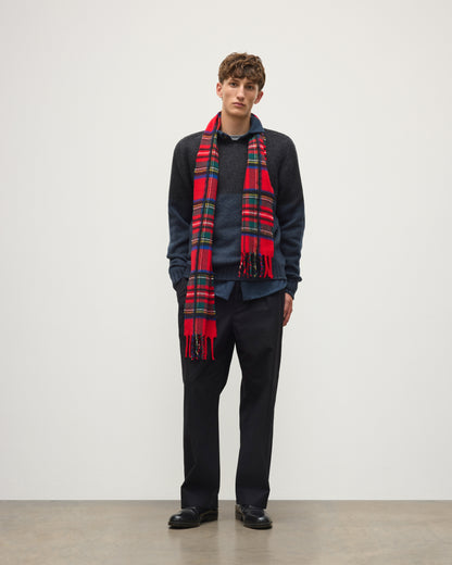 JOHNSTONS OF ELGIN MACH TARTAN SCARF DARK RED 95% WOOL 4% CASHMERE 1% SILK WB002970RU7831ONE