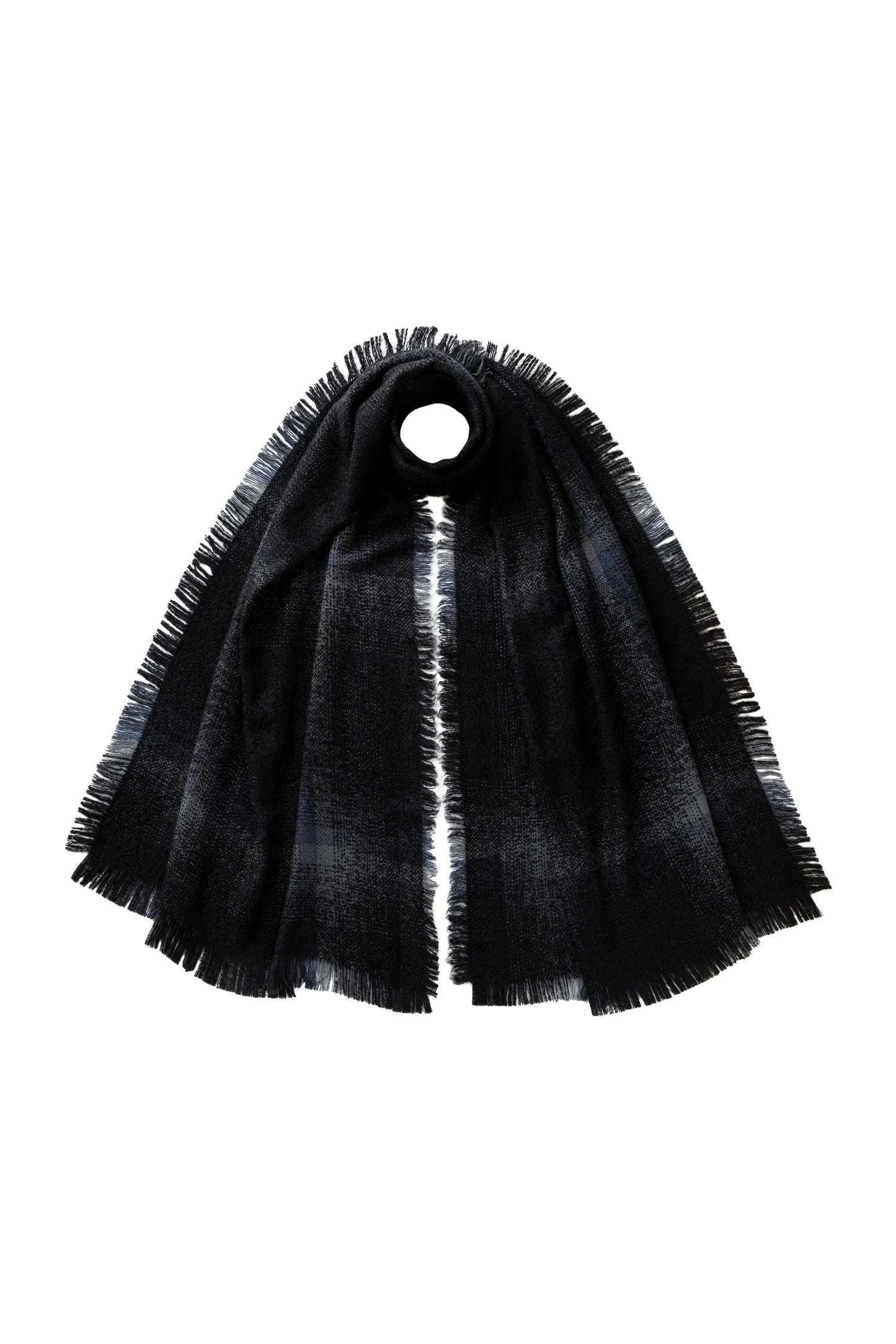 Johnstons of Elgin AW25 Woven Accessories Black Blurred Bouclé Scarf WB002789RU7670ONE