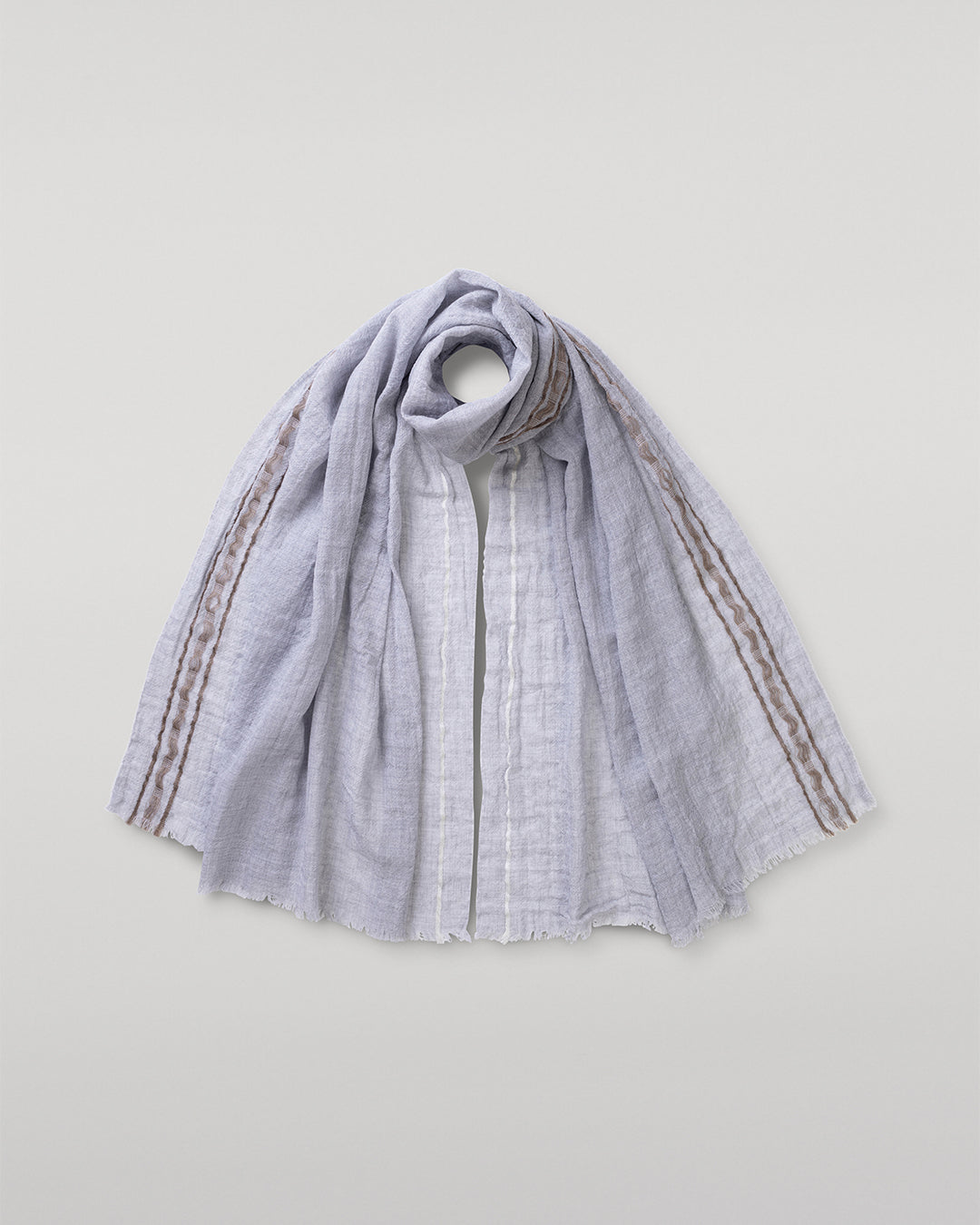 JOHNSTONS OF ELGIN CYRUS FLOAT EDGE SCARF GREY 94% WOOL 4% CASHMERE 2% SILK WB002860RU7712ONE