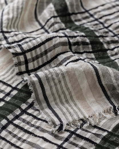 JOHNSTONS OF ELGIN CRAWTON GRAPHIC STRIPE SCARF NATURAL 59 % WOOL 24% SILK 17% LINEN WB002861RU7714ONE