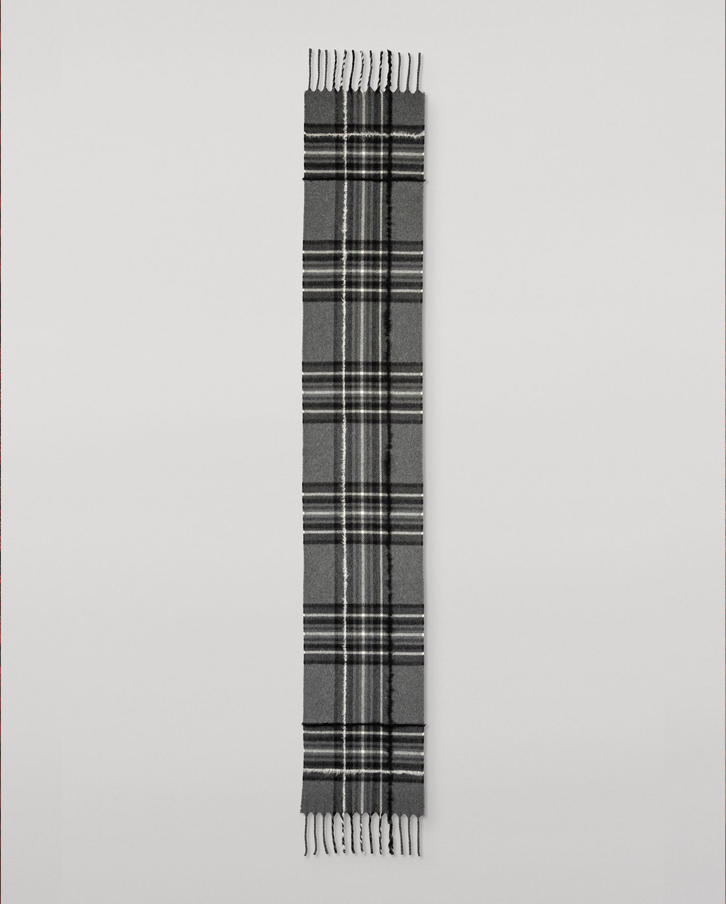 JOHNSTONS OF ELGIN MACH TARTAN SCARF GREY 95% WOOL 4% CASHMERE 1% SILK WB002956RU7776ONE