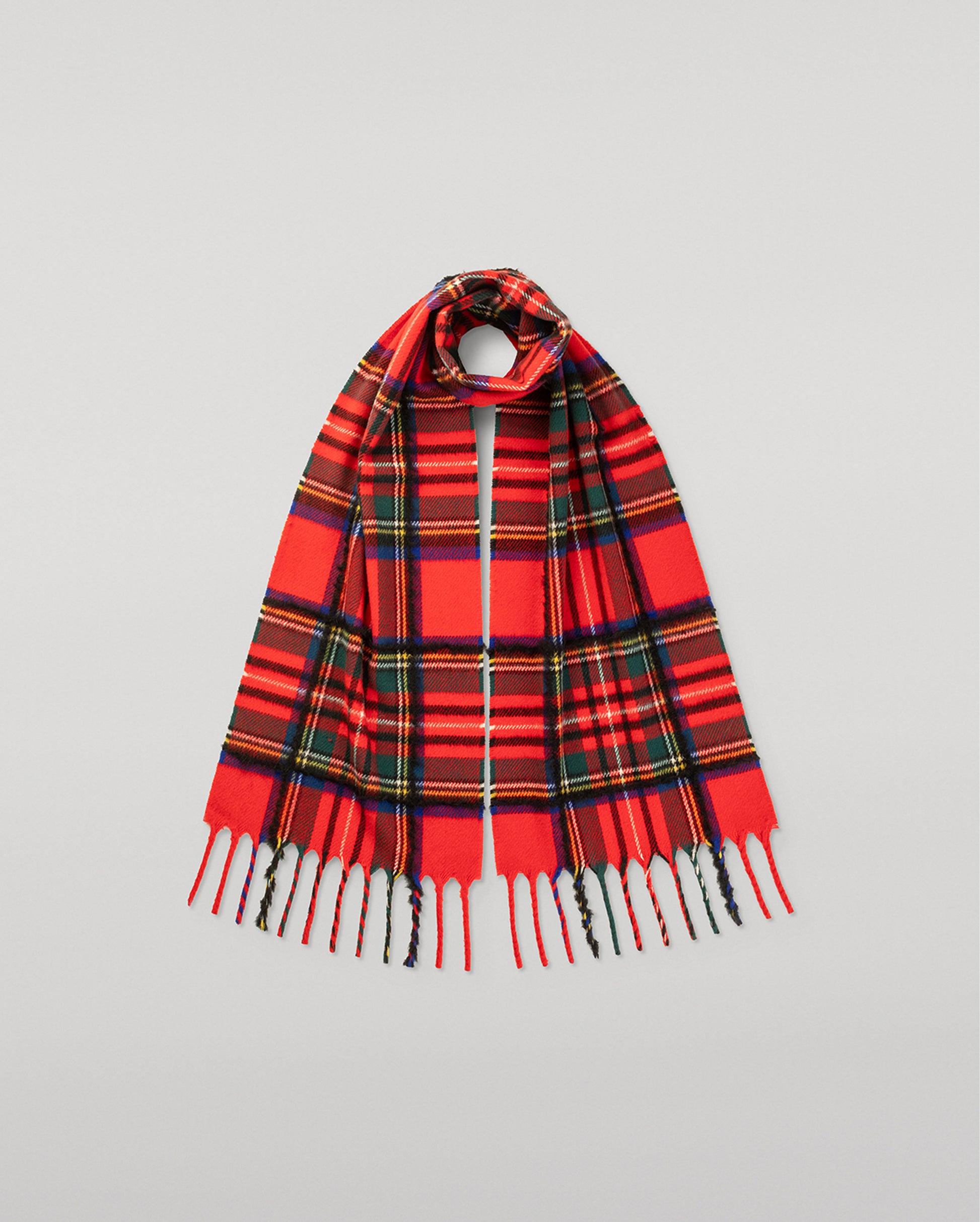 JOHNSTONS OF ELGIN MACH TARTAN SCARF DARK RED 95% WOOL 4% CASHMERE 1% SILK WB002970RU7831ONE