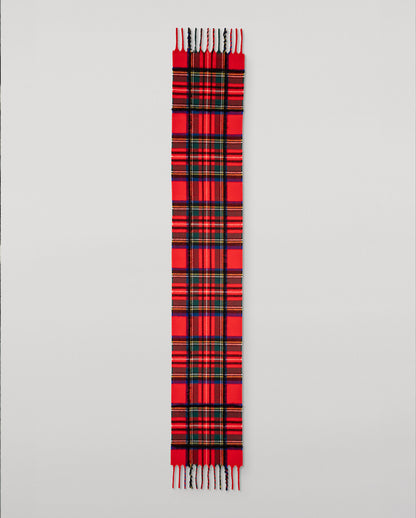 JOHNSTONS OF ELGIN MACH TARTAN SCARF DARK RED 95% WOOL 4% CASHMERE 1% SILK WB002970RU7831ONE