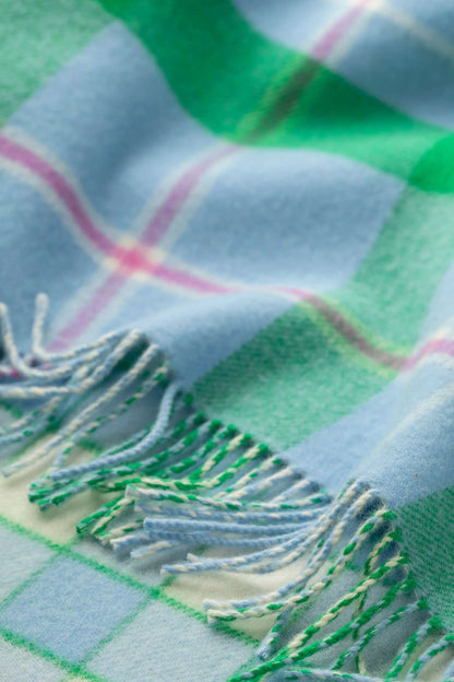 Johnstons of Elgin 2024 Blanket Collection Bordered Block Check Vibrant Double Face Lambswool Throw WD000021RU7467ONE