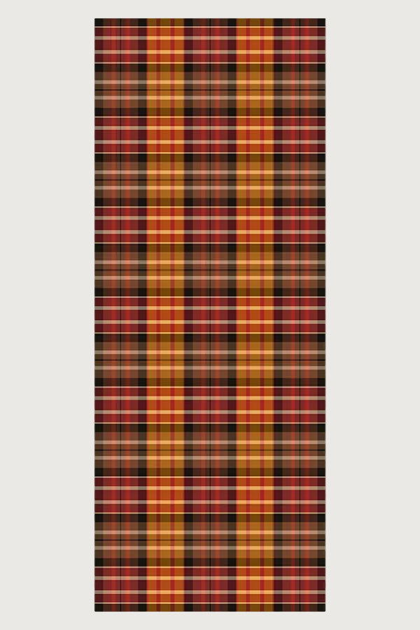 Plaid pattern with red, orange, and black colors on a white background WD001093RU7186ONE