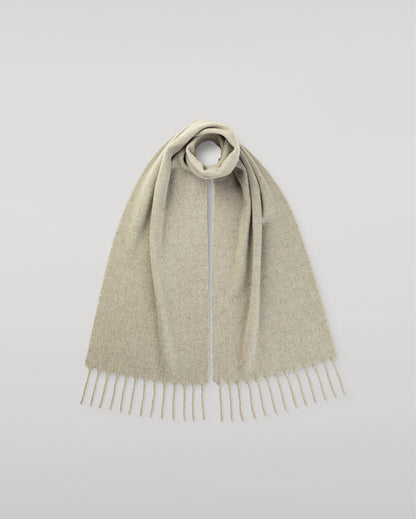 JOHNSTONS OF ELGIN MACH SCARF LIGHT GREY 100% WOOL WD002011HA0200ONE