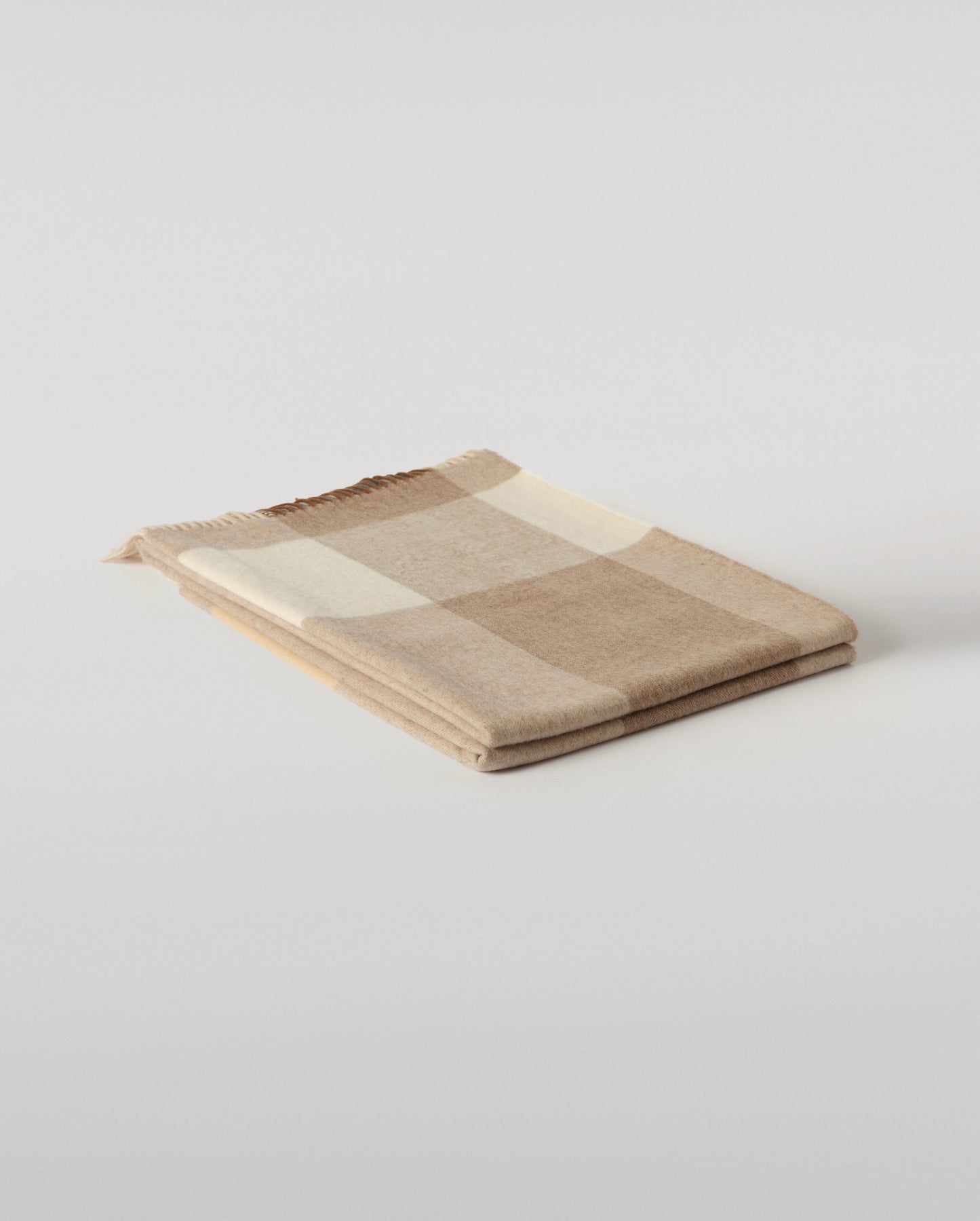 Johnstons of Elgin Block Border 100% Wool Blanket in Natural WDC01871RU7829ONE