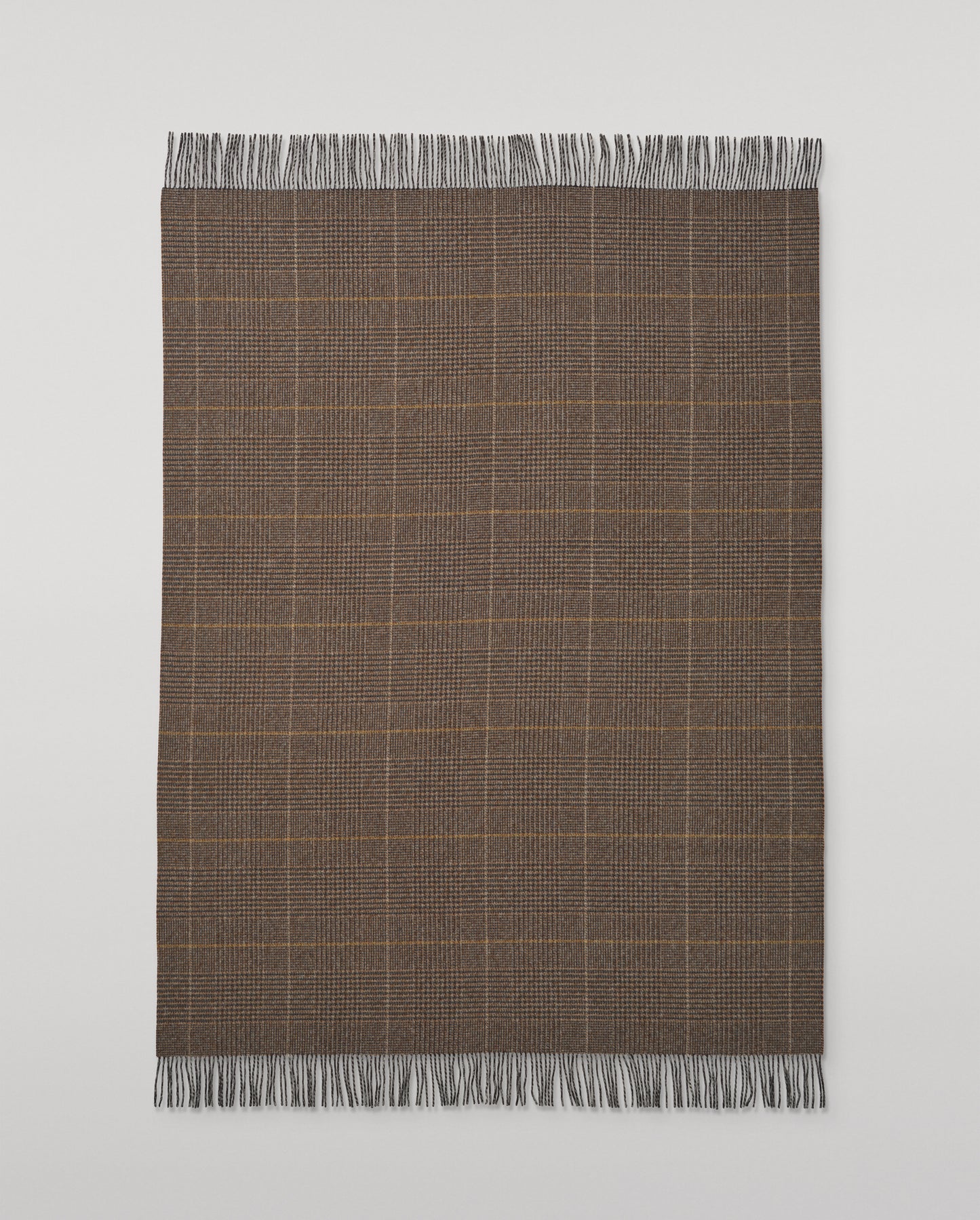 Johnstons of Elgin 100% Wool Tweed Throw in Brown Urquhart Check WDC01930RU7774ONE