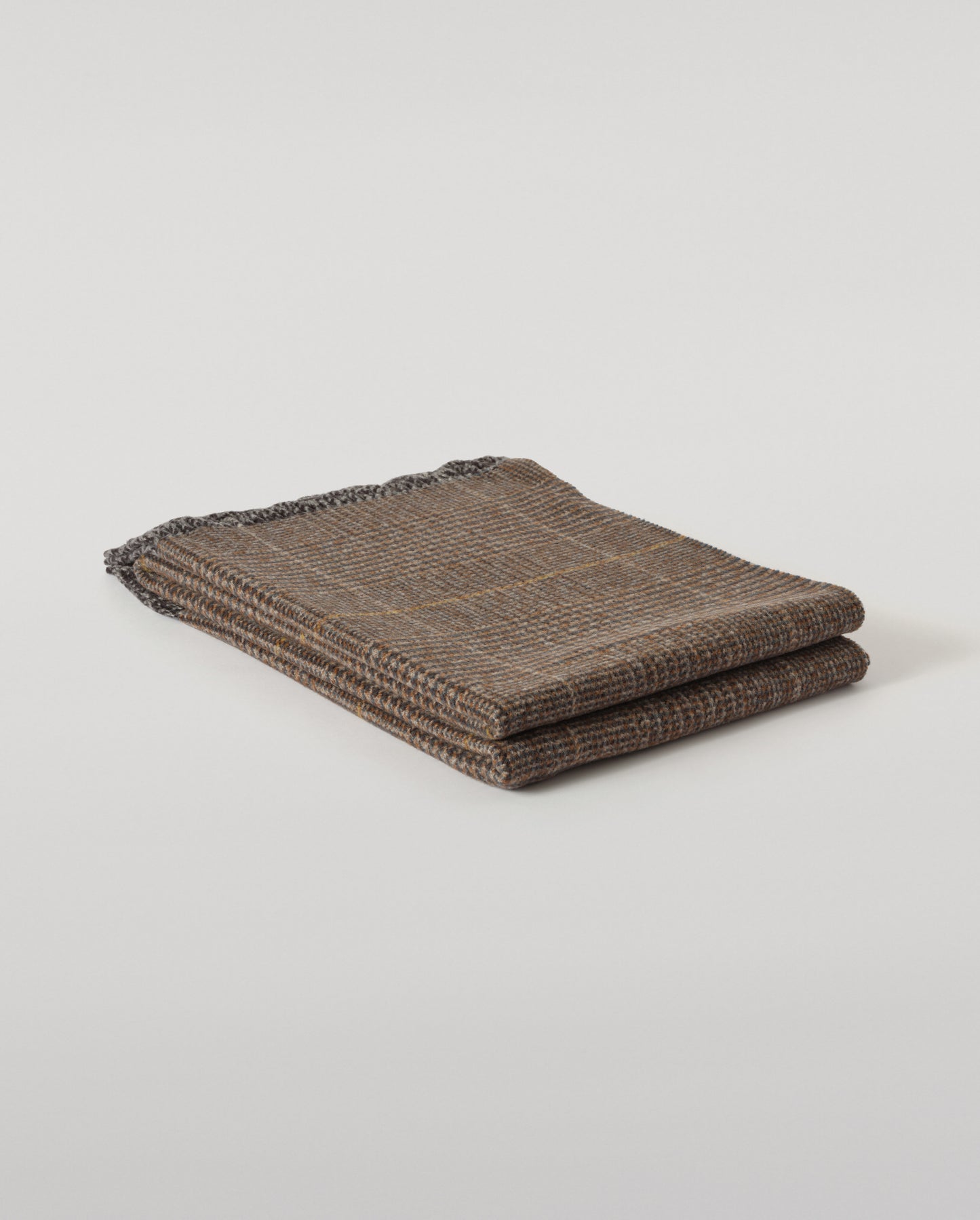 Johnstons of Elgin 100% Wool Tweed Throw in Brown Urquhart Check WDC01930RU7774ONE