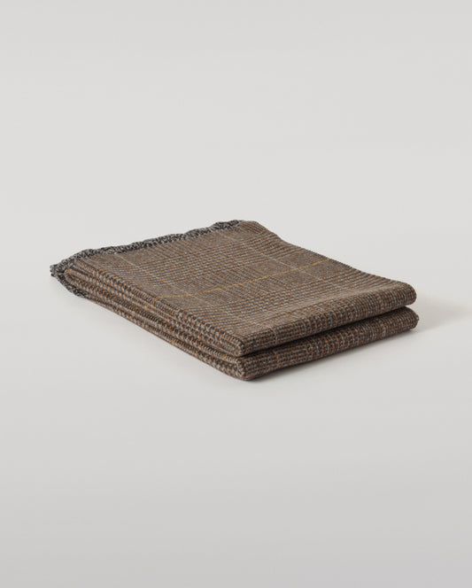 Johnstons of Elgin 100% Wool Tweed Throw in Brown Urquhart Check WDC01930RU7774ONE