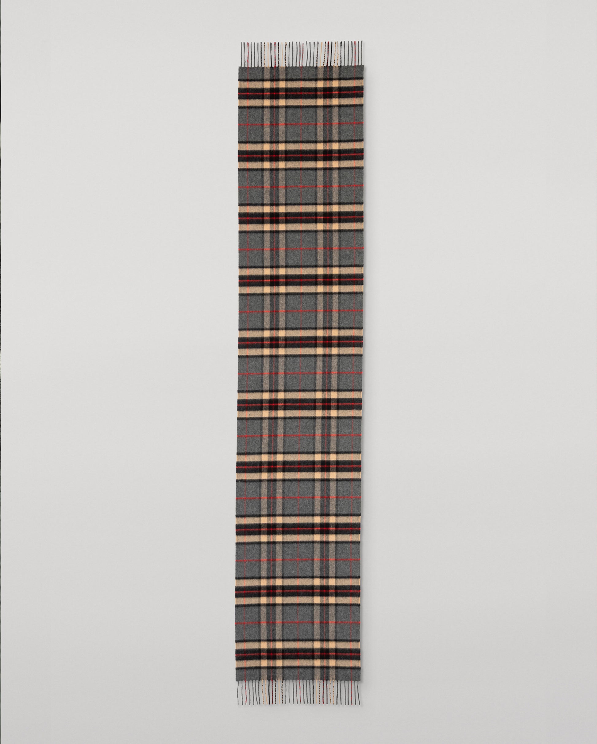 JOHNSTONS OF ELGIN VINTAGE CHECK MERINO SCARF GREY MULTI 100% WOOL WDC01797RU7761ONE