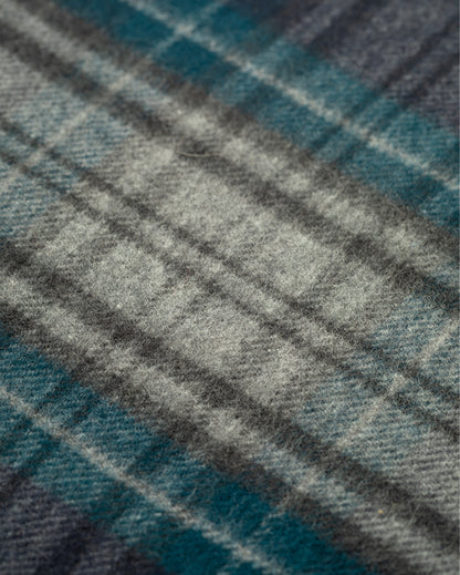 JOHNSTONS OF ELGIN VINTAGE CHECK MERINO SCARF NAVY MULTI 100% WOOL WDC01797RU7762ONE